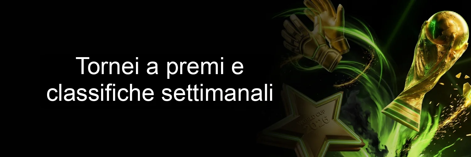 Tornei a premi e classifiche settimanali Tornei a premi e classifiche settimanali
